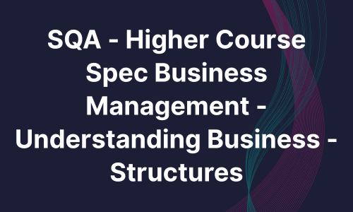 SQA - Higher Course Spec Business Management - Understanding Business - Structures