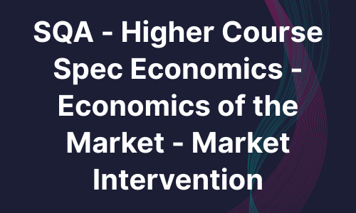 SQA - Higher Course Spec Economics - Economics of the Market - Market Intervention