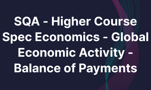 SQA - Higher Course Spec Economics - Global Economic Activity - Balance of Payments